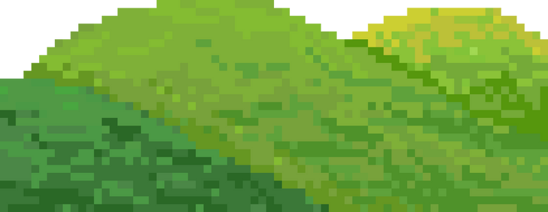 pixel green hill